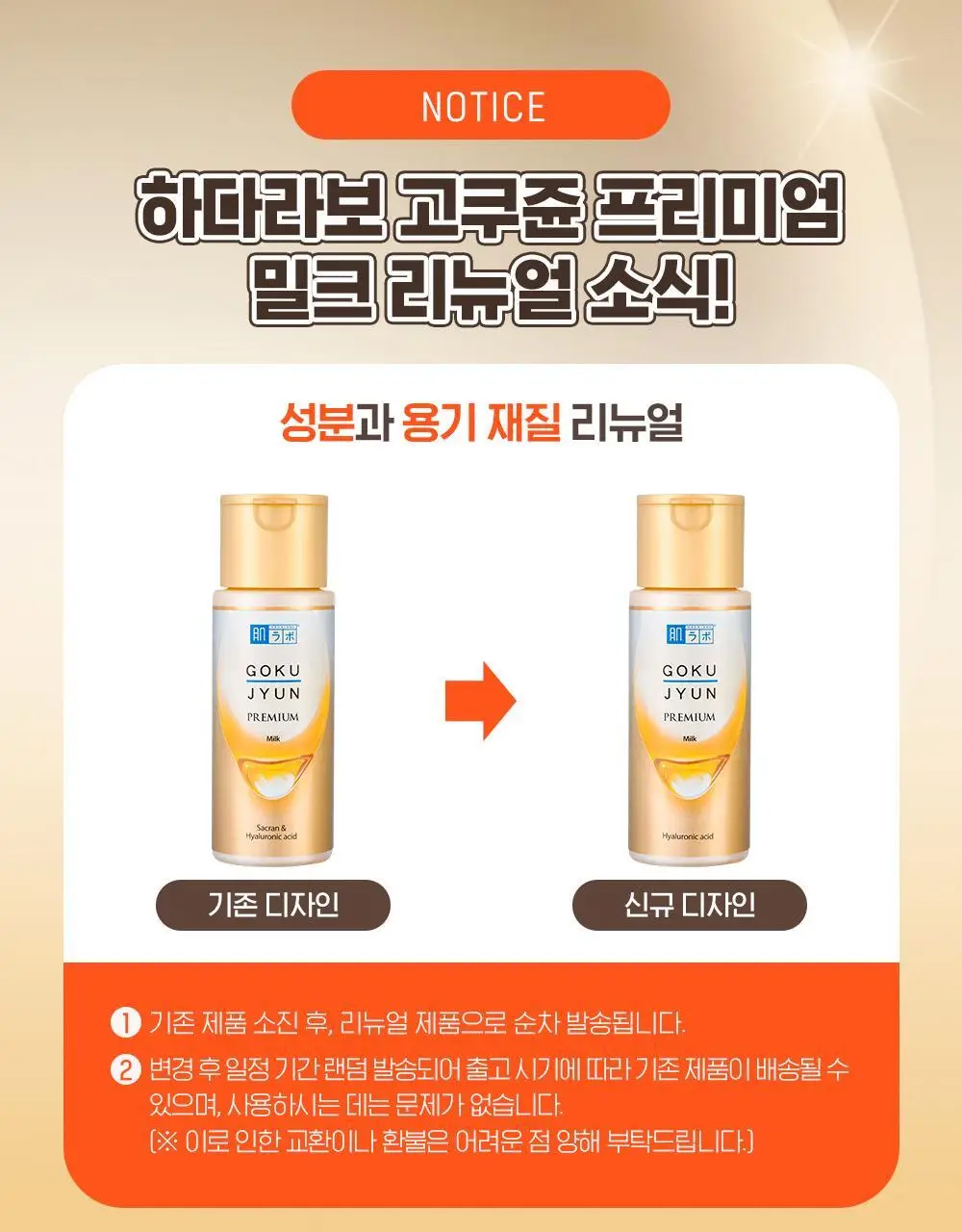 [8종히알루론산] 하다라보 고쿠쥰 프리미엄 밀크 140mL 상세페이지 1